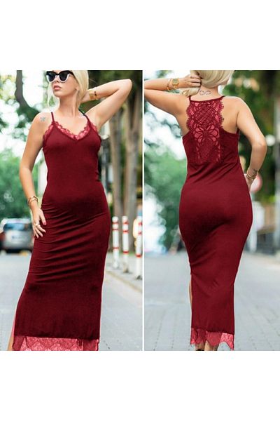 MÇ Plus Women's Lace Detail Viscose Dress