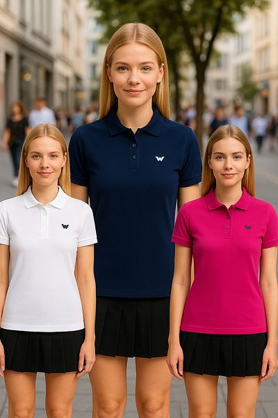comstar Pachet de 3 tricouri pentru femei, cu mânecă scurtă, cu gât polo