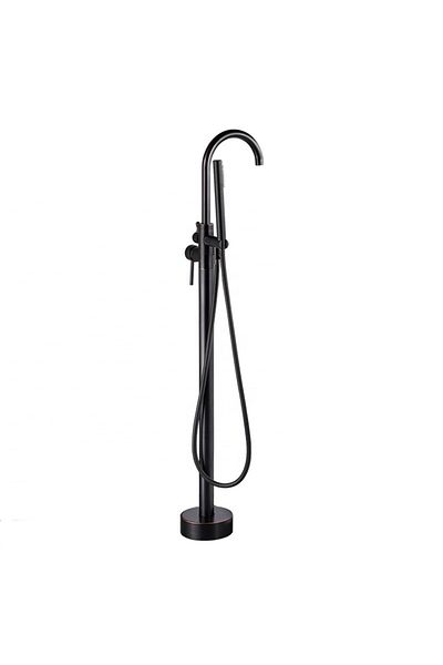 Rain Drop De la Robinetul Meu Baterie de podea, tip Freestanding cu para dus de mana, cadru rotund, din Alama, rotire 360 grade