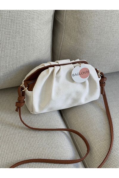 BAGLOVİS Fabric Women's Shoulder Bag with Zipper and Snap Closure En25 Boy15