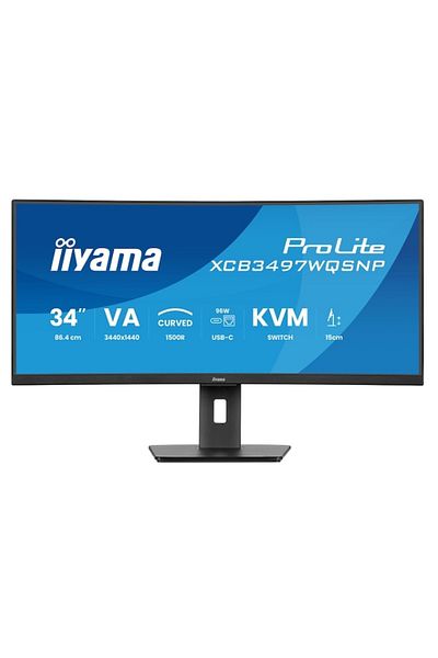 IIYAMA Monitor VA LED 34" XCB3497WQSNP-B1, WQHD 3440 x 1440, HDMI, DisplayPort, Speakers, Curved Scr