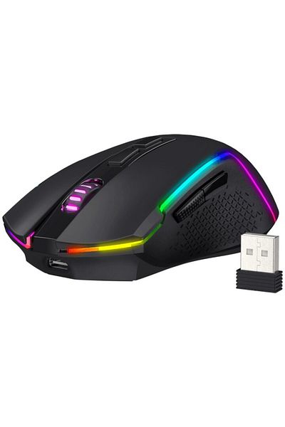 REDRAGON Mouse gaming wireless Trident, 8000 DPI, RGB lighting, optical PIXART PAW-3104 sensor, Blac