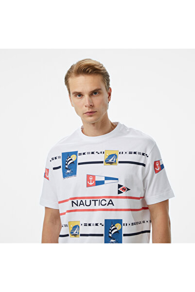 Nautica Erkek Beyaz Oversize Fit T-Shirt