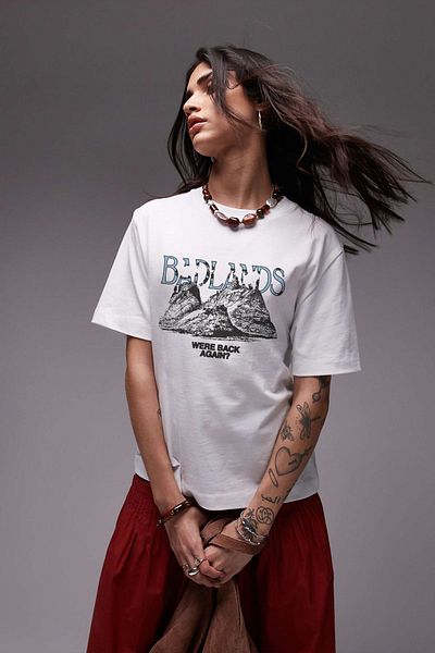 Tee&more. Unisex Oversize Halsey Badlands Printed Premium T-Shirt