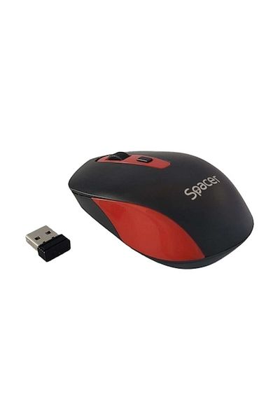 Spacer MOUSE Spacer, PC sau NB, wireless, 2.4GHz, optic, 1600 dpi, butoane/scroll 4/1, negru cu rosu, bater