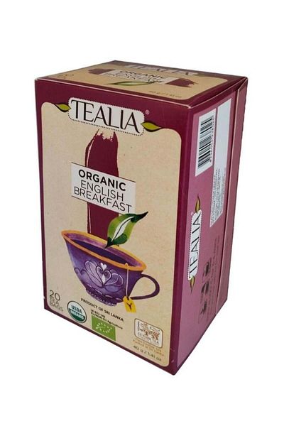 TEALIA Tilia Organic English Breakfast Tea Box (2g x 20 Sachets)