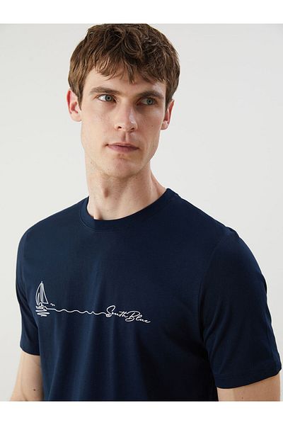 LC Waikiki New Season Crew Neck Printed Combed Cotton Men's T-Shirt - S5R651Z8