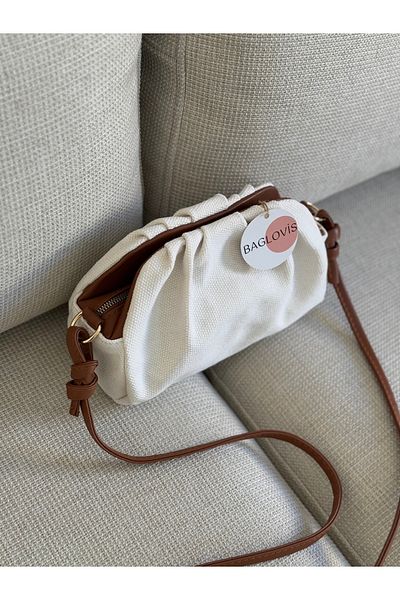 BAGLOVİS Fabric Women's Shoulder Bag with Zipper and Snap Closure En25 Boy15