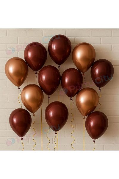 Party City Metallic Burgundy & Rose Gold Balloon Set of 12 |   Luxury Party Decorations – Birthdays & Special Occasions