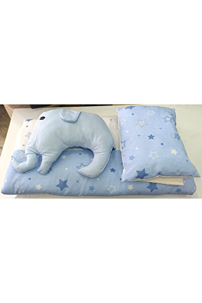 Coronel Yatak OYUN PARKI BEBEK UYKU SETİ 4 PARÇA MAVİ