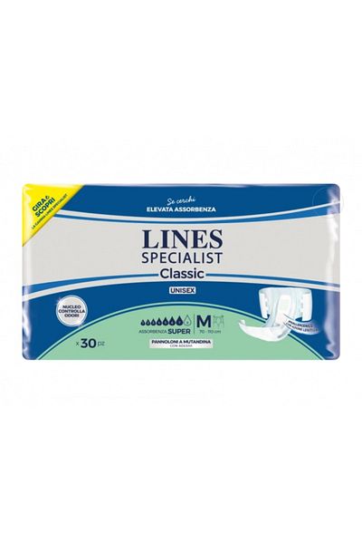 Lines Scutece pentru adulți Specialist Super, 7 picături, mărimea M, 30 bucăți