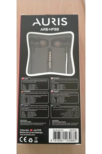 Auris HF59 3.5mm Jak Girişli Mıknatıslı Kablolu Kulakiçi Kulaklık