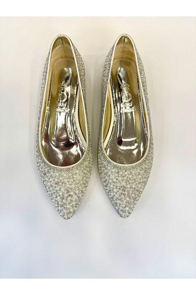 E&L Company 1cm Bridal Pearl Ballerina, Flat, Flat, the Most Comfortable.