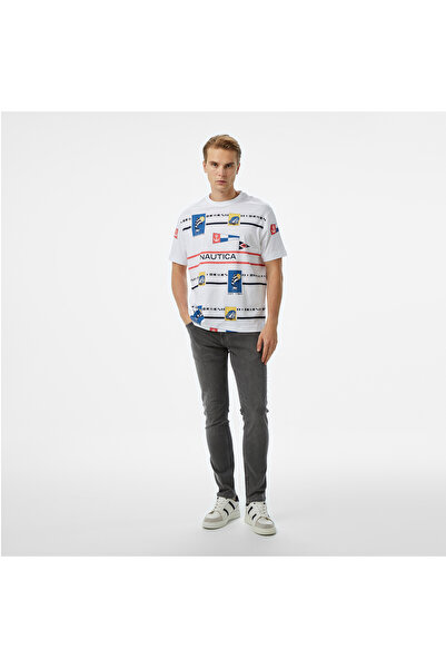 Nautica Erkek Beyaz Oversize Fit T-Shirt