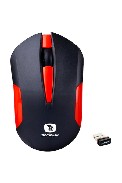 SERIOUX Mouse Wireless Drago 300, USB, Red