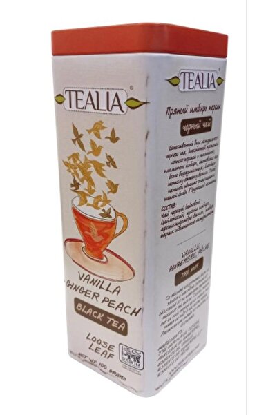 TEALIA علبة شاي تيليا بنكهة الفانيليا والزنجبيل والخوخ (100 جرام)