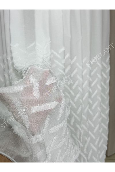 Storlant Κουρτίνα από λινό τούλι Half Minimalist |   Βαρύ βάρος, 1/3 συμπίεση πτυχωτή, δεν απαιτείται σιδέρωμα