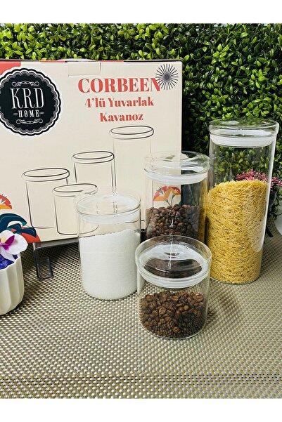 LİLA HOME KAVANOZ SETİ YUVARLAK 4 LÜ CORBEEN KRD-6155