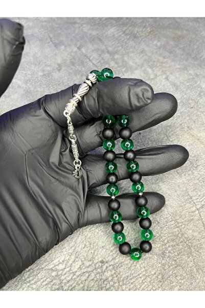 Mos Tespih سبحة من الحجر الطبيعي الزجاجي مزدوجة اللون موديل Ben-Ra