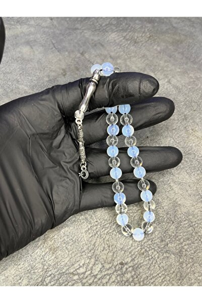 Mos Tespih سبحة من الحجر الطبيعي الزجاجي مزدوجة اللون موديل Ben-Ra