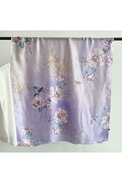 Webinay Home Παστέλ μοτίβο Voile Silk Shawl Νέας σεζόν Scrafs Hijab