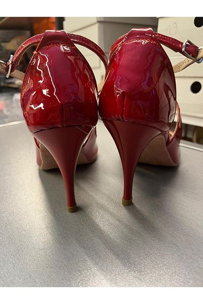 bitangosu Red Leather Leather Double Tie Model 8.5 cm (13 Pont) Tango, Dance and Salon Shoes