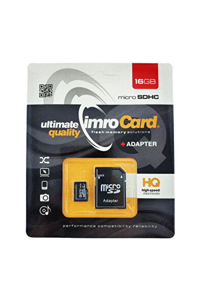 Imro Card de memorie microSDHC 16GB clasa 4 cu adaptor, în blister