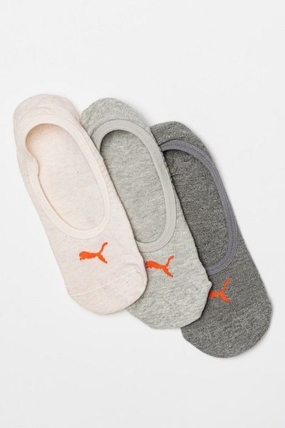 Puma , Set de șosete unisex foarte scurte - 3 perechi, Gri melanj, Alb murdar, 43-46