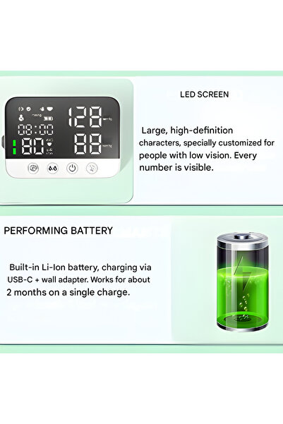 AYCB Premium AYCB™ upper arm blood pressure monitor, 22-32 cm cuff, USB-C charging cable + power adapter