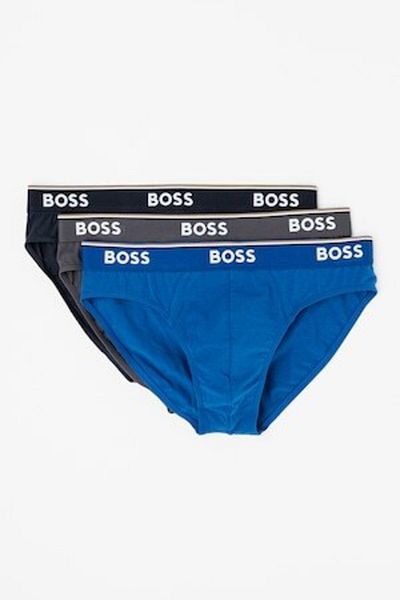 BOSS , Set de chiloți cu bandă cu logo - 3 perechi, Bleumarin, Gri antracit, 2XL