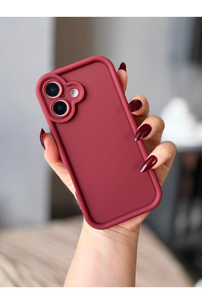 MİRAZ TASARIM iPhone 16 Bordo Thick Edge Case