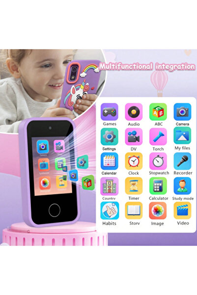 Dynego Çocuklar İçin Akıllı Telefon Kameralı Eğitici Oyuncak Selfie, MP3 Çalar ve Müzikal Eğlence