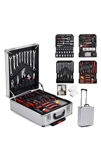 Generic Multi-purpose 187pcs Portable Hand Tool Kit Trolley Case Mechanics Toolbox Set