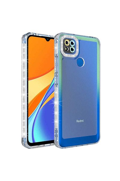 Cep Plus حافظة Redmi 9C CPPL Park Cover مع تصميم لامع وتحول الألوان مع حماية للعدسة - أخضر-أزرق
