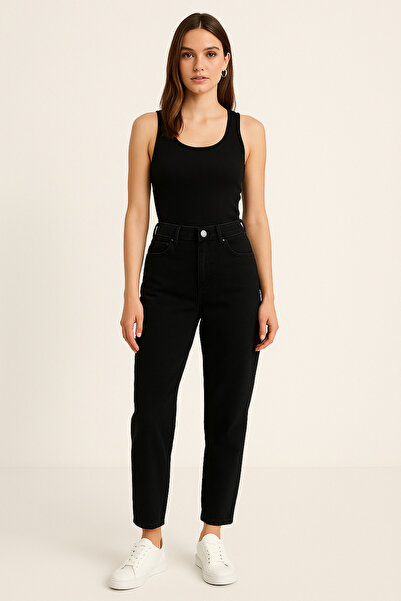 DELDNM بنطلون جينز نسائي من القطن الليكرا عالي الخصر من ماريا بلاك