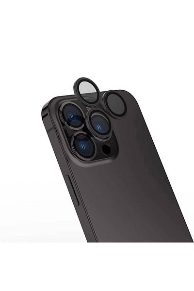 Cep Plus Apple iPhone 16 Pro Max CPPL CL-15 واقي عدسة الكاميرا مضاد للانعكاس وخالي من بصمات الأصابع - رمادي