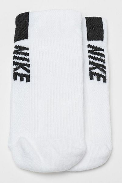 Nike , Set de sosete lungi unisex pentru alergare Multiplier - 2 perechi, Alb murdar, Negru, L