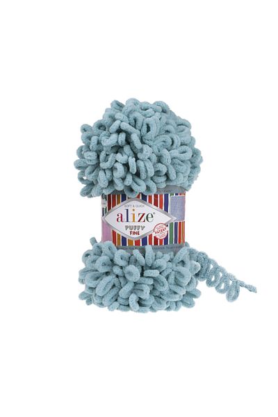 Alize Puffy Fine Hand Knitting Yarn 100g – Easy to Knit Without Needles – Color No:414