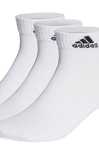 Adidas Sportswear Set of Unisex Short Socks - 3 Pairs, White, Size 40-42