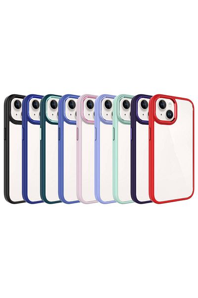 Cep Plus حافظة كروم CPPL متوافقة مع هاتف iPhone 15 - أحمر
