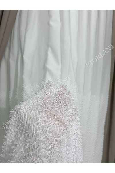 Storlant Half Pastel Wave Linen Tulle Curtain |   Heavy Weight, 1/3 Tight Pleats, No Ironing Required