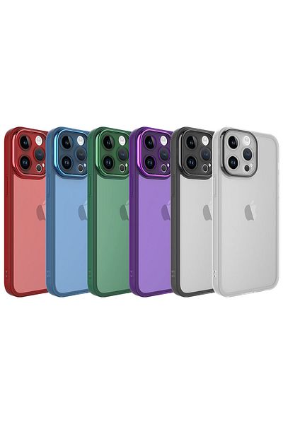 Cep Plus حافظة هاتف iPhone 14 Pro Max متوافقة مع حماية الكاميرا وشفافة CPPL - أحمر