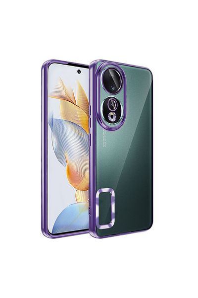 Cep Plus حافظة Honor 90 مع شعار حماية الكاميرا يظهر غطاء CPPL Omega - أرجواني غامق