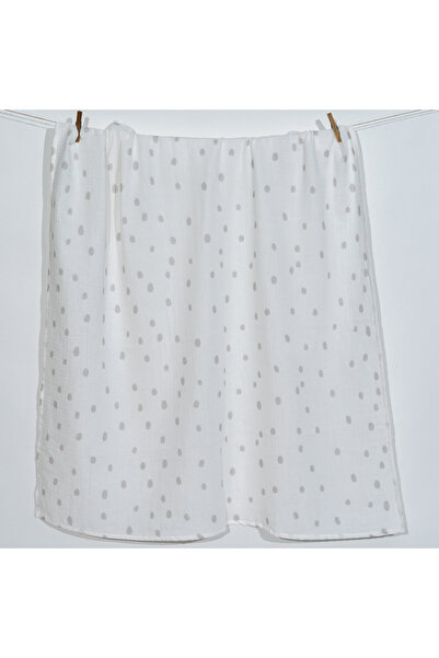 itsybitsy Bird of Life Gray Dots, Muslin Baby Blanket, 70X70 cm