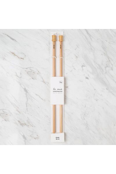 MBB ETİCARET La Mia Whitewood 8 mm 36 cm Wood Knitting Skewer