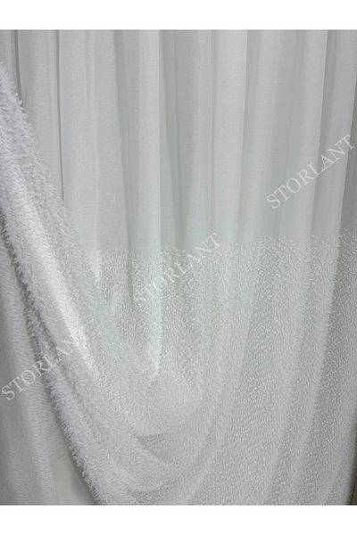 Storlant Half Pastel Wave Linen Tulle Curtain |   Heavy Weight, 1/3 Tight Pleats, No Ironing Required