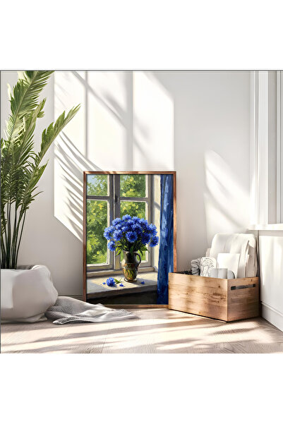 alphobitasarım Flori Albastre - Tablou Artistic cu Aspect de Pictură în Ulei ...