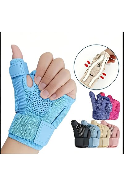 ORGANICYOU Yiwu 2Pcs Adjustable Thumb & Wrist Support Splints - Breathable Fabric Blue