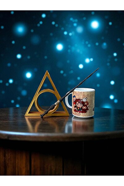 Perazayn Özel Üretim Kupalı Harry Potter Mürver Asa – El Yapımı Büyücü Asası (Hediye Paketli)