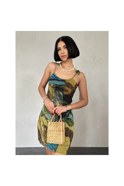 Modontik Patterned Strap Bastic Dress